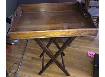 Wood Table Tray Folding Serving Stand