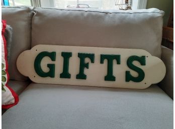 Vintage Sturdy Wooden 36' 'GIFTS' Sign Hand Made With Wooden Letters