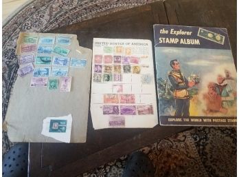 #3 Stamp Album Lot With Tons Of USA And International Stamps Includes One British Stamp Valued At $35.00