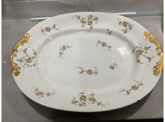 Limoges France Tray With Gold And Floral Sprays
