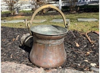 Copper And Iron Pot With Handle