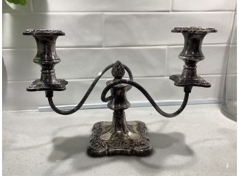 Silver Plated Candelabra With 2 Candlestick Locations