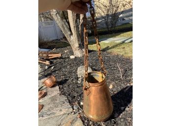 Hanging Copper Pot With Long Chain