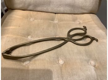 Antique Ice Tongs In Brass