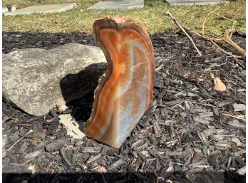 Agate Geode Rock Bookend: Browns And Gray