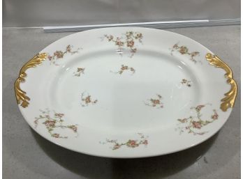 Limoge, Antique French Porcelain Tray With Gold