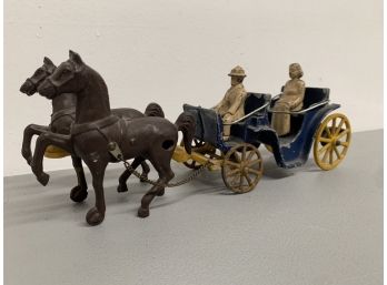 1946-1949  Stanley Toys Cast Iron Two Horse Surrey