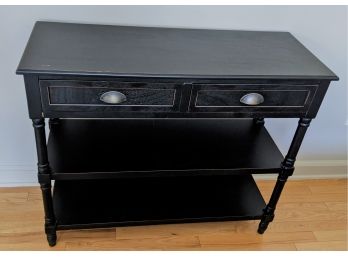 Ebony Colored Wood Console From Pottery Barn. - Sleek Lines And Nice Size!