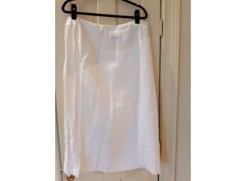 Eileen Fisher White Linen Skirt Size Large.