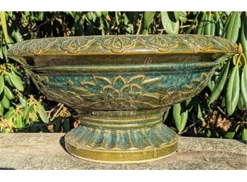 Beautiful Green/Gold Ceramic Garden Urn