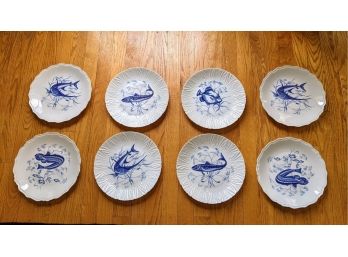 8 Limoges Fish Plates - Rarely Used - Excellent Condition  10' Plates