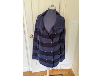 A Sweet Romeo Navy And Black Striped Sweater