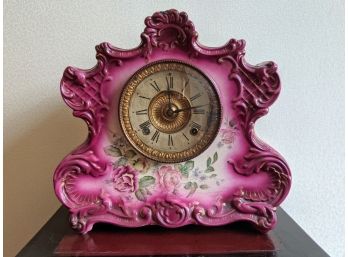 Dresden/Germany Porcelain Hand Painted Antique (Victorian) Clock - Needs Repair