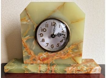 Striking Vintage Green Onyx  Clock