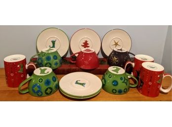 Starbucks Holiday Set Of Cups, Saucers And Mugs