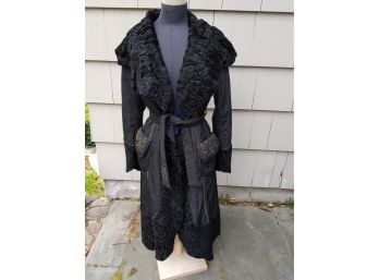 Vintage Shearling And Suede With Metal Trim Very Unusual And Edgy Style.