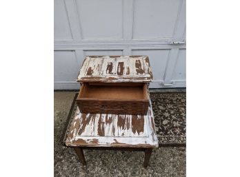 A MCM Side Table Given A New Shabby Chic Design
