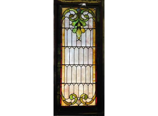 Spectacular Stained Glass Window #1--one Of A Pair