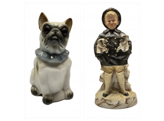 Porcelain Figurines: A Boy And His Dogs