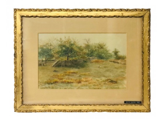 1893 Watercolor By American Artist Edith Sawyer