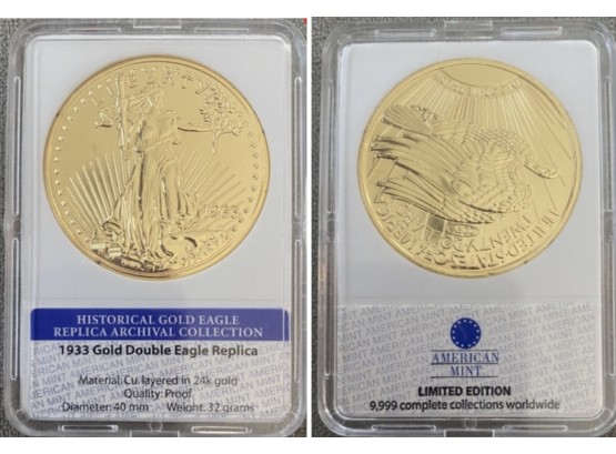 1933 Double Eagle Gold Replica Commemorative Coin