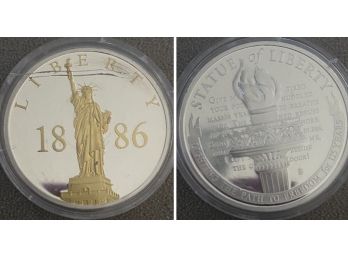 Statue Of Liberty 1886 Gold Accented Commemorative Coin