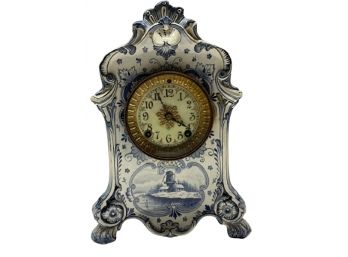 Beautiful Antique Dutch Large-Face Mantle Clock
