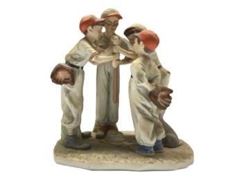 Norman Rockwell Baseball Huddle Figurine