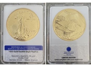 1933 Double Eagle Gold Replica Commemorative Coin