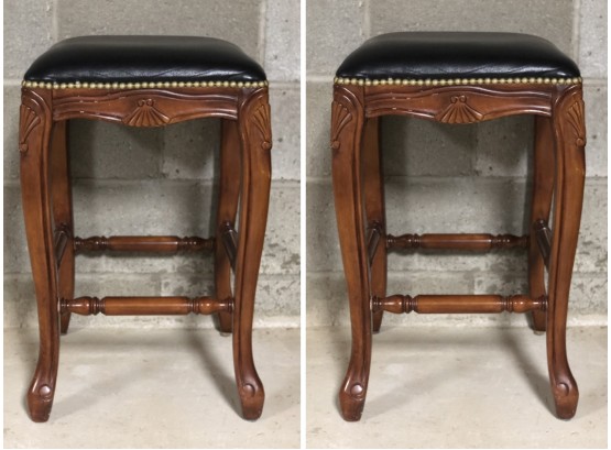 Two Counter-height Upholstered Stools