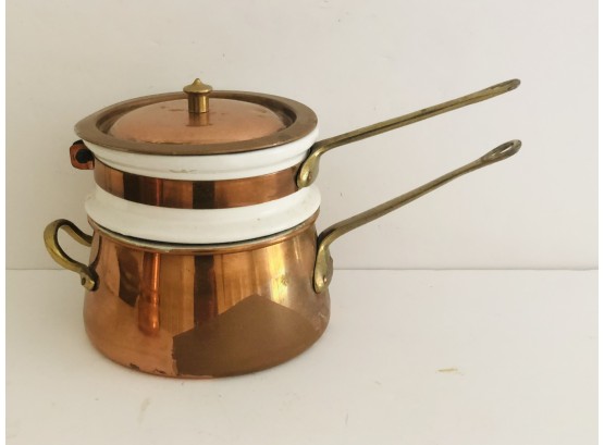 Vintage French Copper Bain Marie (Double Boiler)