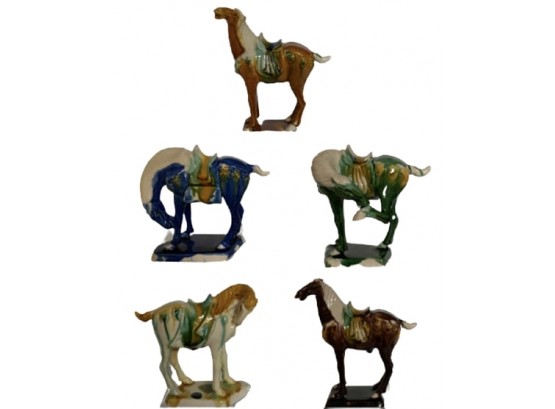 Tang Dynasty Style Sancia Horse Figurines (5)