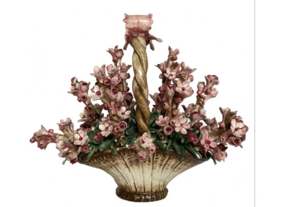 Porcelain Basket Of Flowers