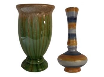 Holly Ross Vase  & Colorful Glazed Vase