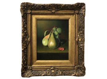 Signed Oil, Still Life With Pears