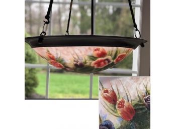 Reverse Painted Tulip Ceiling Lamp