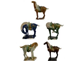 Tang Dynasty Style Sancia Horse Figurines (5)
