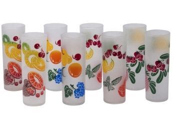 Vintage Federal Glass Company 'Frosted Fruit' Collins Glasses