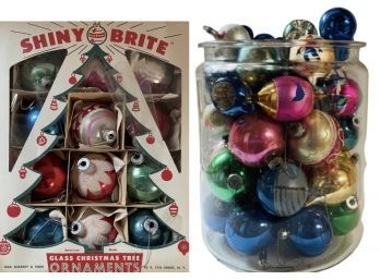 Boxed Shiny-brite Ornaments And Ornament Assortment