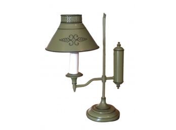 Vintage Green Toleware Desk Lamp
