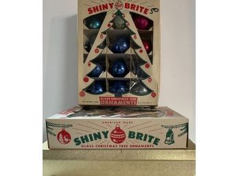 Vintage Shiny-Brite Ornaments In Original Box - 2 Boxes