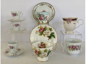 Mismatched Tea Party Cups And Saucers
