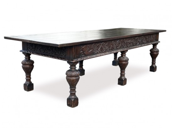 An Early 19th Century Carved Oak Refectory Table
