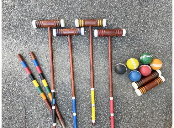 A Vintage Croquet Set