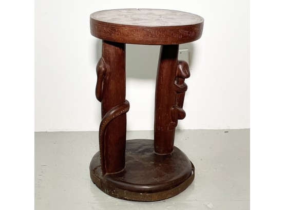 A Primitive Exotic Hardwood Pedestal, Possibly African