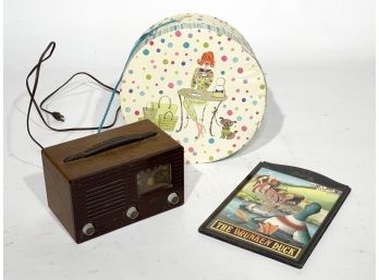 A Vintage Radio And Decor Assortment