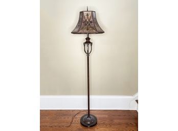 An Art Nouveau Style Bronze Tone Standing Lamp