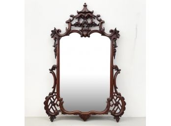 A Large Vintage Rosewood Chinoiserie Mirror
