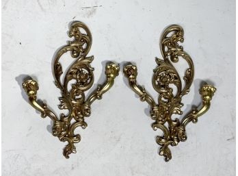 A Pair Of Vintage Acrylic Candle Sconces