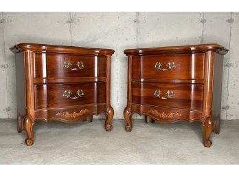 A Pair Of French Provincial Nightstands By Bassett Furniture